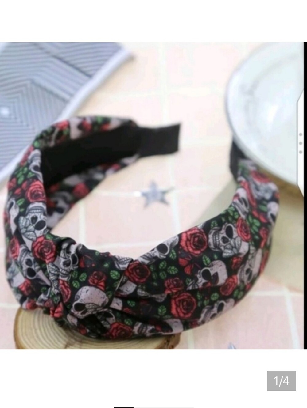✨3 FOR $28✨🆕 💀SKULL AND ROSES KINOTTED HEADBAND